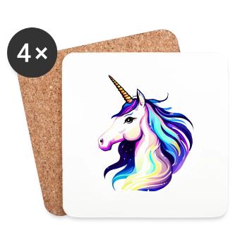 Einhorn Fabeltier Unicorn Mädchen Einhörner - Untersetzer (4er-Set) - Weiß - Vorne