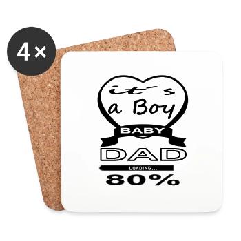Baby on board baby bump future father gift - Coasters (set of 4) - white - Front