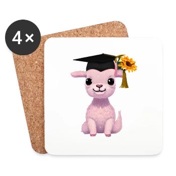 Bachelor Graduate School Leaving Certificate Alpaga Study - Dessous de verre (lot de 4) - blanc - Devant