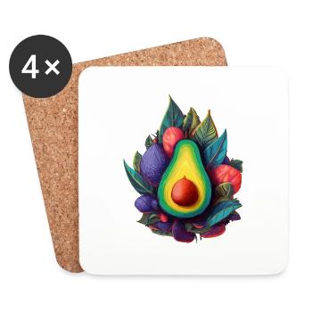Avocado - Untersetzer (4er-Set) - Weiß - Vorne