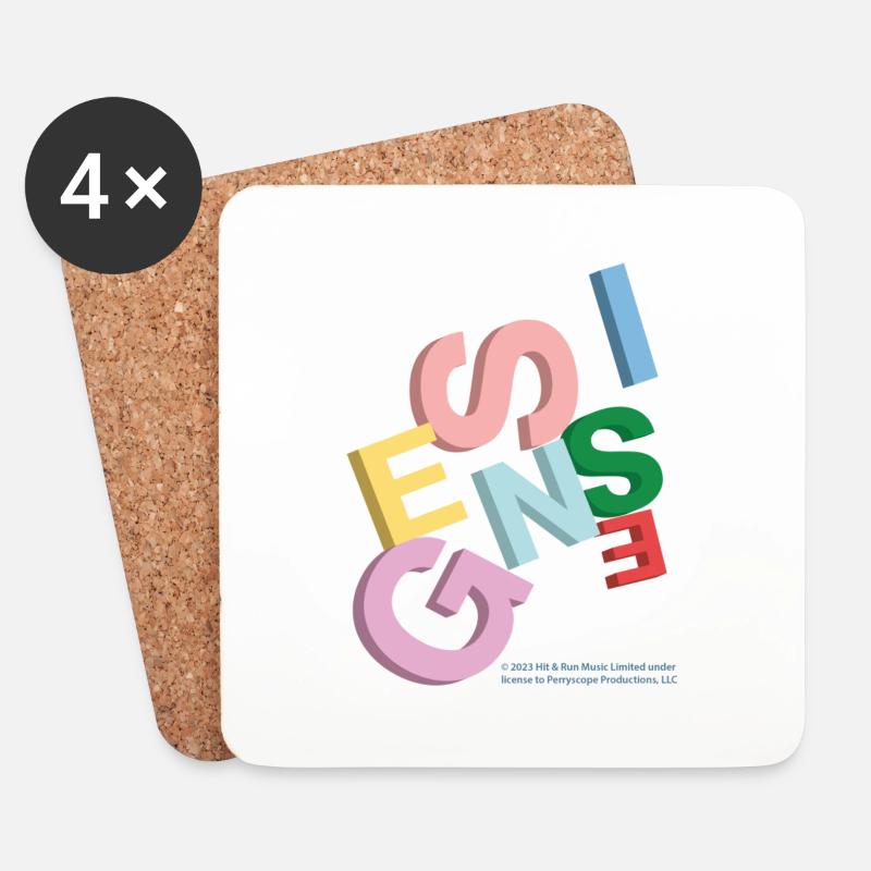 Genesis Buntes Verdrehtes Logo - Untersetzer (4er-Set) - Weiß