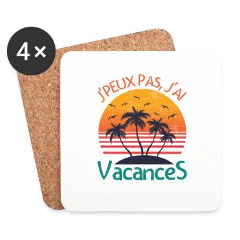 Vacances d'été - Dessous de verre (lot de 4) - blanc - Devant