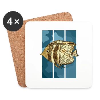 Poisson - Dessous de verre (lot de 4) - blanc - Devant