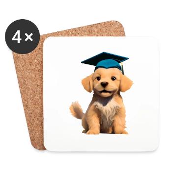 Schulabschluss Bachelor Golden Retriever Studium - Untersetzer (4er-Set) - Weiß - Vorne