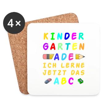 KINDERGARTEN ADE - Untersetzer (4er-Set) - Weiß - Vorne