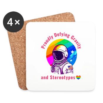 Gay Pride – Stolz trotzt der Schwerkraft und dem Stereotyp - Untersetzer (4er-Set) - Weiß - Vorne