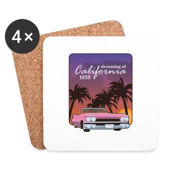 Rêver de Californie 1959 - Dessous de verre (lot de 4) - blanc - Devant