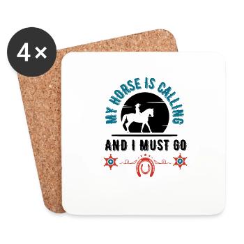 Horse girl rider rodeo - Coasters (set of 4) - white - Front