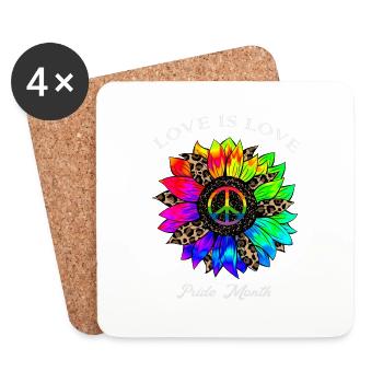 Love Is Love - Untersetzer (4er-Set) - Weiß - Vorne