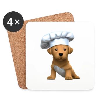 Golden Retriever Cooking Dogs Gastronom Puppy - Dessous de verre (lot de 4) - blanc - Devant