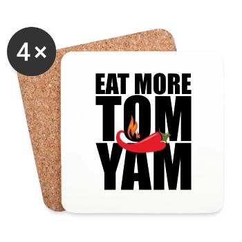 EAT MORE TOM YAM - Epic Shirt - Untersetzer (4er-Set) - Weiß - Vorne