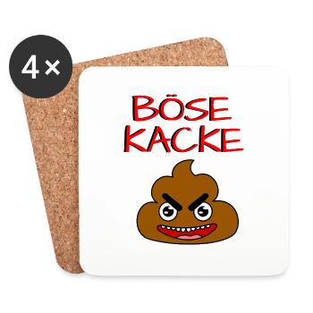 BÖSE KACKE - Untersetzer (4er-Set) - Weiß - Vorne
