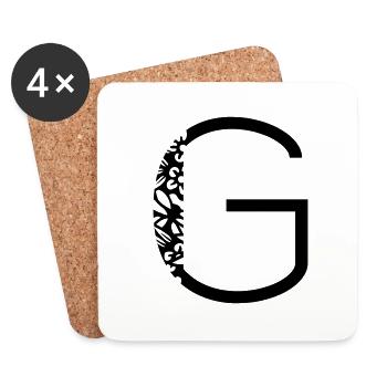 Buchstabe G - Untersetzer (4er-Set) - Weiß - Vorne