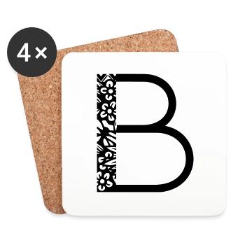 Buchstabe B - Untersetzer (4er-Set) - Weiß - Vorne