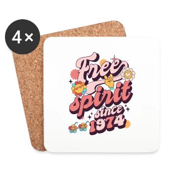 1974 Vintage Birthday Born in 1974 - Coasters (set of 4) - white - Front