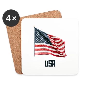 American flag - Coasters (set of 4) - white - Front