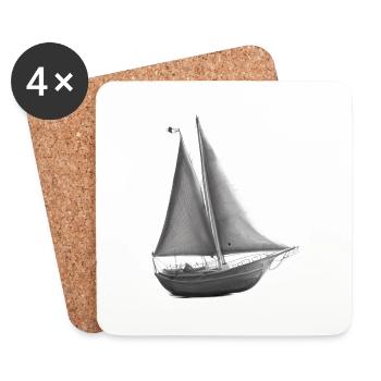 Sailing Sailing Ship Sailing Sailboat Sailor - Coasters (set of 4) - white - Front