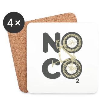 Pas de CO2 - Dessous de verre (lot de 4) - blanc - Devant