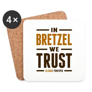 In bretzel we trust - Dessous de verre (lot de 4) - blanc - Devant