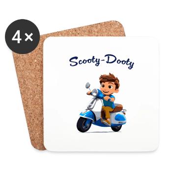 Scooter Boy - Coasters (set of 4) - white - Front
