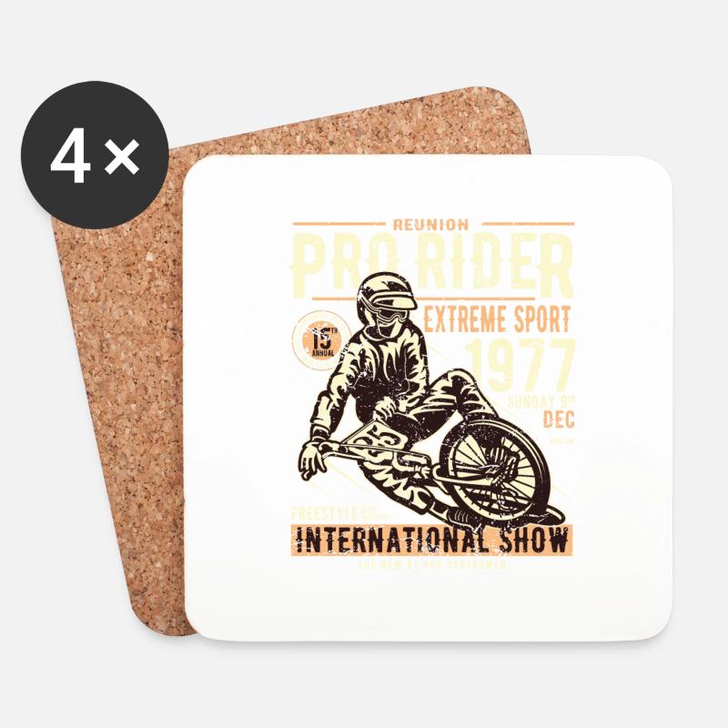 Fahrrad - Untersetzer (4er-Set) - Weiß