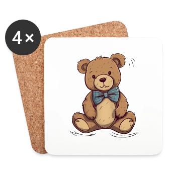 Attaché et câlin - Dessous de verre (lot de 4) - blanc - Devant