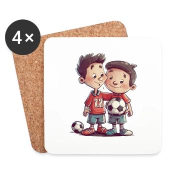 Soccer Buddies: Die Liebe zum Spiel teilen - Untersetzer (4er-Set) - Weiß - Vorne