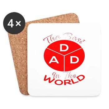 The Best Dad in the World - Untersetzer (4er-Set) - Weiß - Vorne