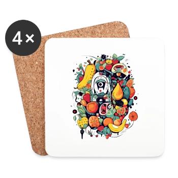 Anifruit n°2 - Untersetzer (4er-Set) - Weiß - Vorne