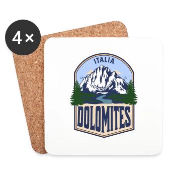 Dolomites Italie Montagne Vintage - Dessous de verre (lot de 4) - blanc - Devant