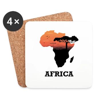 Map Africa - Coasters (set of 4) - white - Front