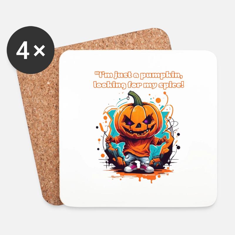 "I'm just a pumpkin looking for my Spice!" - Coasters (set of 4) - white