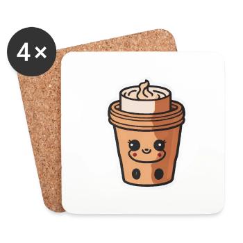 Kaffee - Untersetzer (4er-Set) - Weiß - Vorne