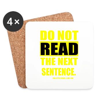 Do Not Read The Next Sentence - Dessous de verre (lot de 4) - blanc - Devant