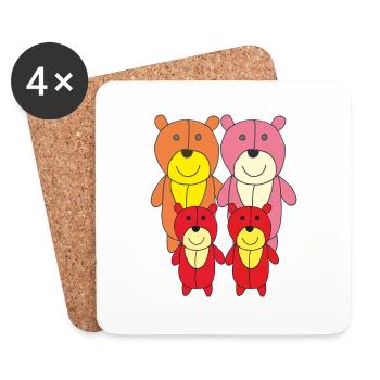 bären family - Untersetzer (4er-Set) - Weiß - Vorne
