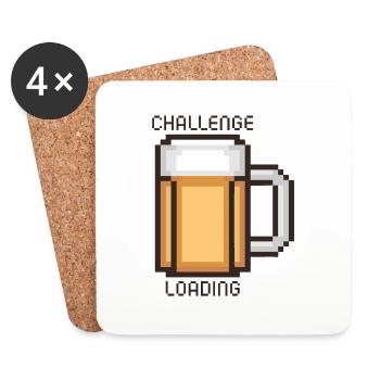 Optique pixel de verre à bière gaming des années 80 pour les fans de bière rétro - Dessous de verre (lot de 4) - blanc - Devant