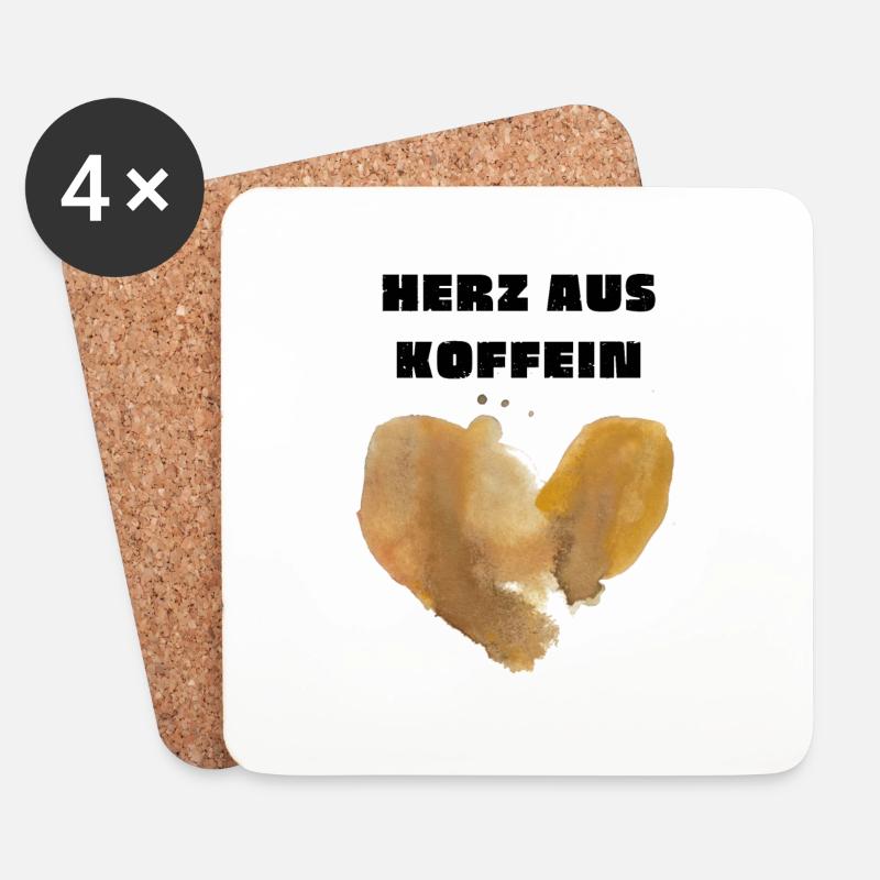 Herz aus Koffein. - Untersetzer (4er-Set) - Weiß