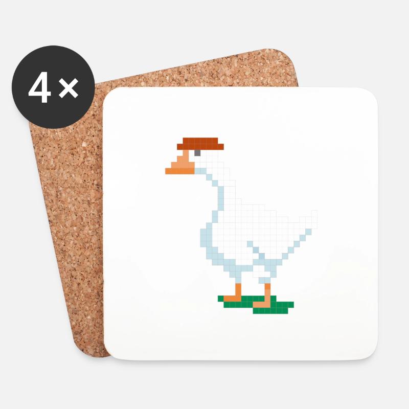Eine Ente mit einem verpixelten Hut - Untersetzer (4er-Set) - Weiß