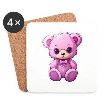 Teddy bear baby - Coasters (set of 4) - white - Front