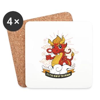 Chinese New Year Dragon Vietnam I Gift - Coasters (set of 4) - white - Front