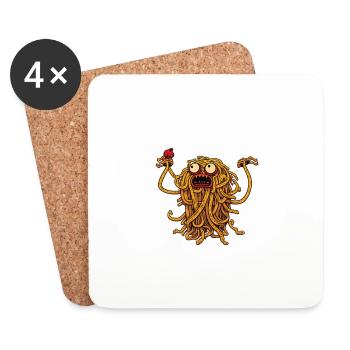 Spaghetti monster - Coasters (set of 4) - white - Front