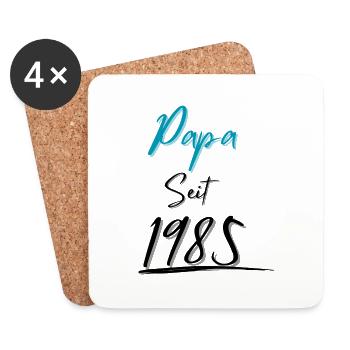 Papa seit 1985 - Untersetzer (4er-Set) - Weiß - Vorne