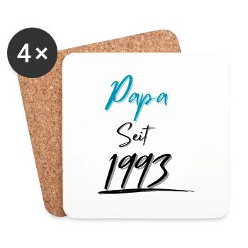 Papa seit 1993 - Untersetzer (4er-Set) - Weiß - Vorne