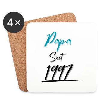 Papa seit 1997 - Untersetzer (4er-Set) - Weiß - Vorne