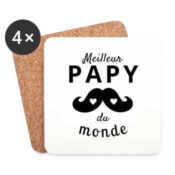 meilleur papy dU MONDE - Dessous de verre (lot de 4) - blanc - Devant