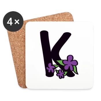 K comme effronté - Dessous de verre (lot de 4) - blanc - Devant