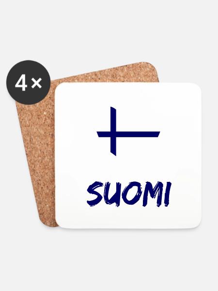 Finland Suomi - Coasters (set of 4) - white