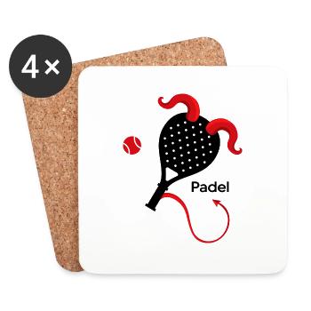 Padel PADEL TENNIS Padel player Padeldevil - Coasters (set of 4) - white - Front