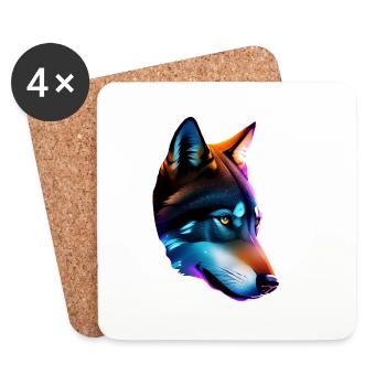 Wolf - Coasters (set of 4) - white - Front