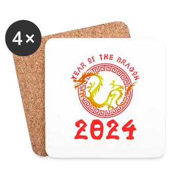 Chinese New Year Dragon China Asian I Gift - Coasters (set of 4) - white - Front